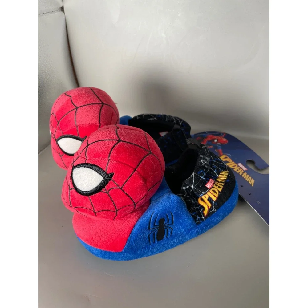 Marvel Spider-Man Toddler Plush 3D Character Slippers Red Blue Size 9-10 NEW